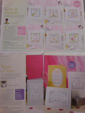 6 Wedding Day designs & 4 Anniversary designs for cards cross stitch charts