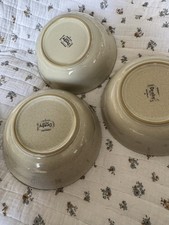 3 Denby Linen Cream & White Bowls 16.5cm/,6.25” In VGC Soup Cereal Desserts