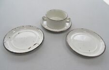 Vintage retro Midwinter Stonehenge Creation 1 soup bowl & 3 stands/soup saucers