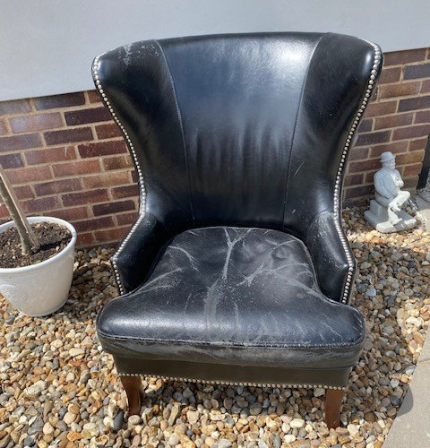 High back armchair faux - high,