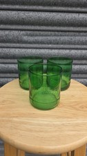 3 Green Tumbler Glasses