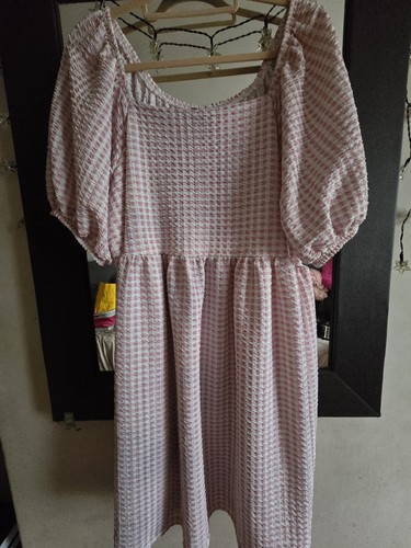 Ladies yours pink gingham - ladies,