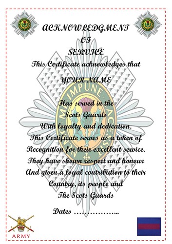 Scots guards acknowledgement - guards,