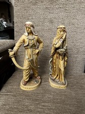 A Rare Pair of Hand Painted Quality Arab Sheik & Arab Lady Figurines