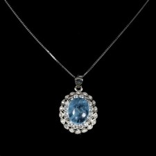Silver pendant aquamarine - pendant,