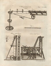 1797 GEORGIAN PRINT MACHINE FOR BORING WOODEN PIPES BUNCE'S PILE ENGINE VAULONES