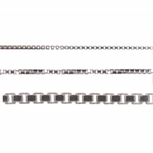 Silver chain necklace - chain, box