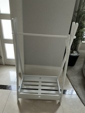 Children’s Dressing Up Rail with Base Storage White Wooden Furniture