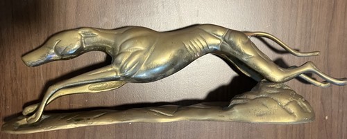 Metal brass statue greyhound - metal,