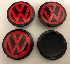 4 Pcs VW Volkswagen 65mm Alloy Wheel Centre Cap Golf Passat Sharan 3B7601171 Red