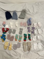 Baby toddler new born sock, hand and hat bundle, job lot