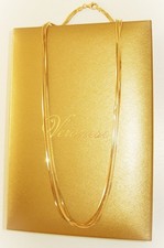 VERONESE SLEEK TRIPLE STRAND 18CT YELLOW GOLD STERLING SILVER NECKLACE CHAIN QVC