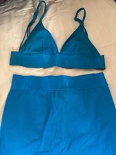 girls size smallby primark shorts and bra set in blue