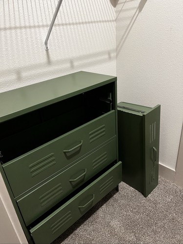 Green metal locker dresser - green,