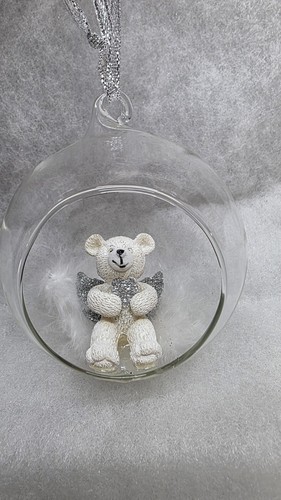 Teddy bear glass baubles - bear,