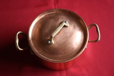 DEEP COPPER SAUTE PAN WITH LID.