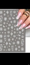 Snowflake Christmas Themed Nail Art Stickers UK 🇬🇧