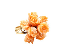 9K Yellow Gold Carved Coral