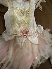 FAIRY DUST Fairy /princess Costume Sz 4T Girls  Pink Flowers Halloween NO Wings