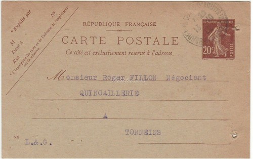 Postal stationery france - postal,