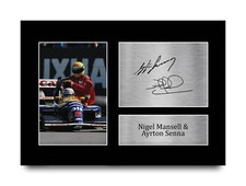 Nigel Mansell & Ayrton Senna Formula 1 Gift Signed A4 Photo Prints to Fans of F1