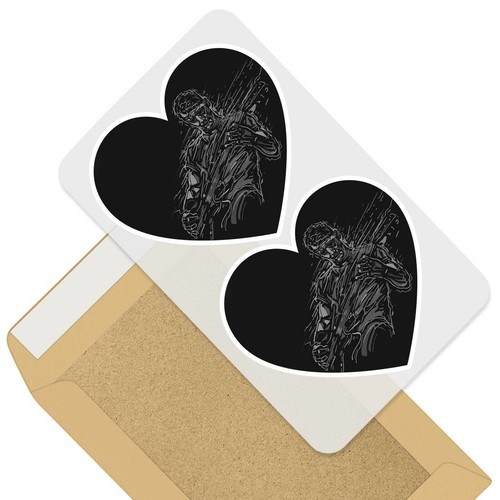Heart stickers bw - 10,