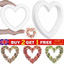 DIY White Foam Heart-shaped Polystyrene Styrofoam Modelling Crafts Gift Trim uk