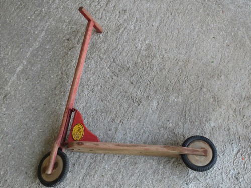 Vintage wooden scooter toy - vintage,