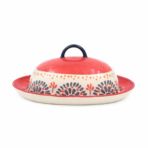 Hand painted ceramic oval - painted,