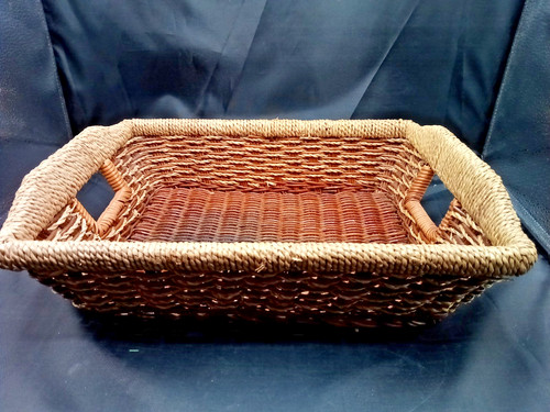Natural wicker rectangular - rectangular, two
