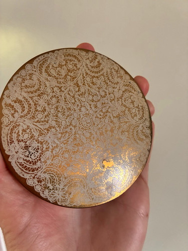 Vintage brass compact mirror - mirror, w
