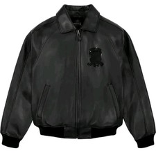 Men Avirex Black Real Bomber