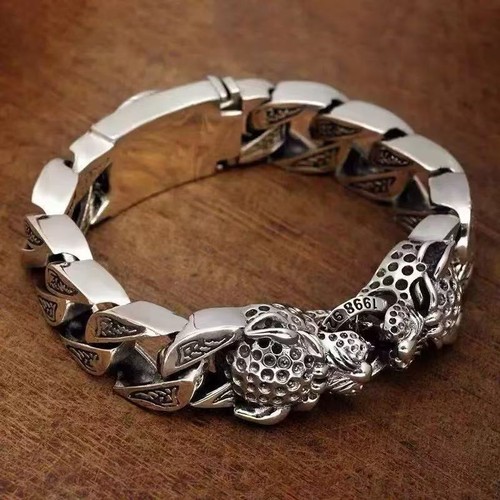 Vintage mens silver bracelet - mens,