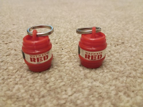 Watneys red barrel key rings - watneys,