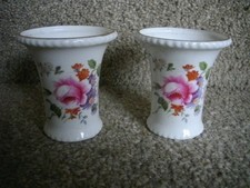 Royal Crown Derby Posies Pair Of Miniature Bone China Bud Vases