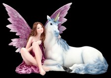 Mirelas And Unicorn Elf Figure – Magical Hand-Painted Statue Fantasy Decor