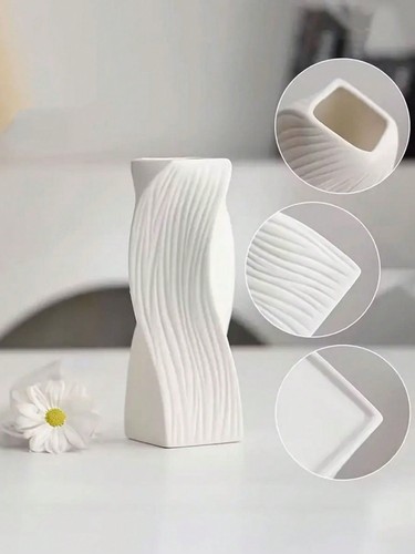 Plastic modern flower - 1x, vase