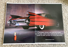 CARLSBERG EXPORT CADILLAC - FRAMEABLE COLLECTIBLE ORIGINAL CLASSIC CAR ADVERT