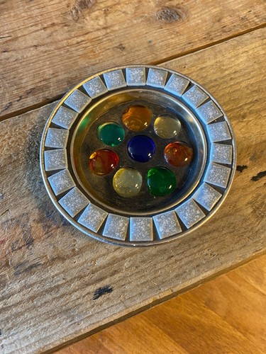 Vintage round colourful pebble - vintage,