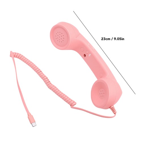 Retro phone handset pink type - phone,