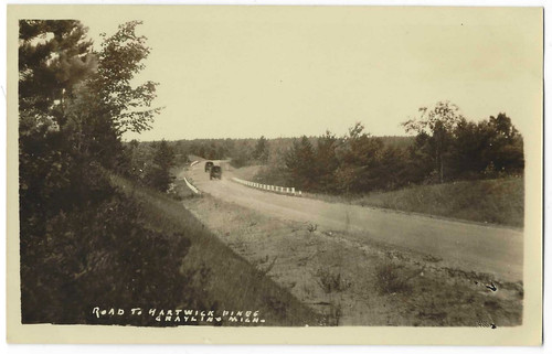 Grayling rppc postcard road - rppc,
