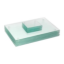 12pc Glass Placemats & Square Coasters Set Table Place Mats Set 30cm x 20cm
