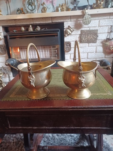Antique pair brass small - of,