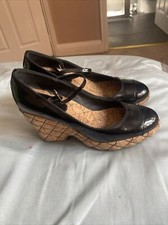 Chanel Mary Jane Wedge Shoes