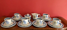 Rare Vintage Burleigh Ironstone Lausanne – Tea Set - 20 Pieces – Blue Flowers