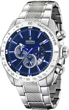 FESTINA F16488/B Men's Chronograph Dual Time Watch Stainless Steel NEW