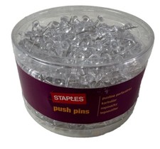 500 Staples Push Pins Clear