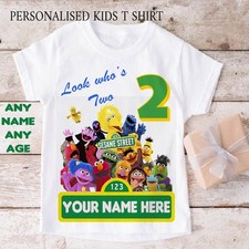 Sesame Street  PERSONALISED, BIRTHDAY T SHIRT. ANY AGE AND NAME