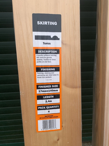 Kiln dried new skirting - new,