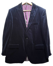 Timothy Everest M&S Midnight Blue Velvet Blazer Jacket 42R Medium Smart Evening